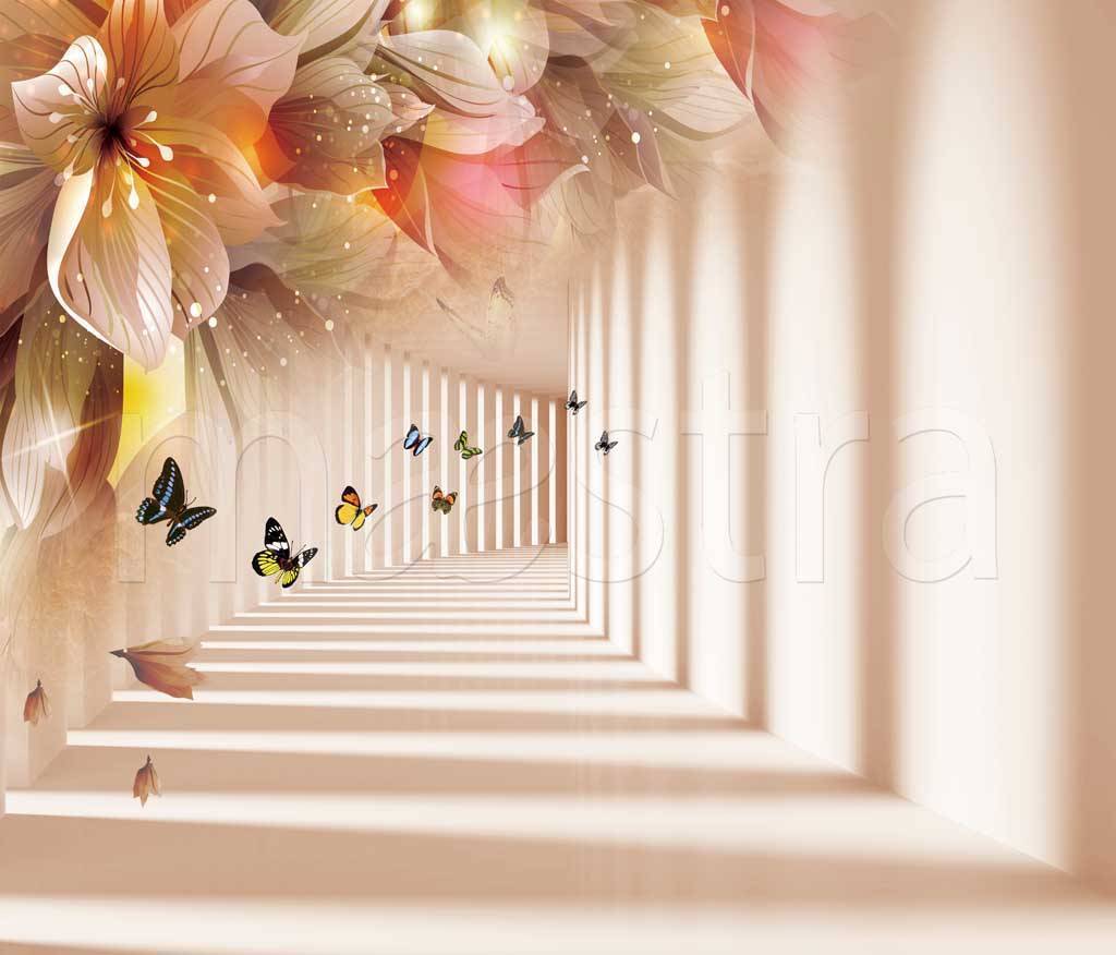 Фотообои Тоннель с бабочками